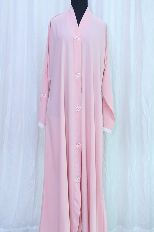 Formal Abaya - Pink and White