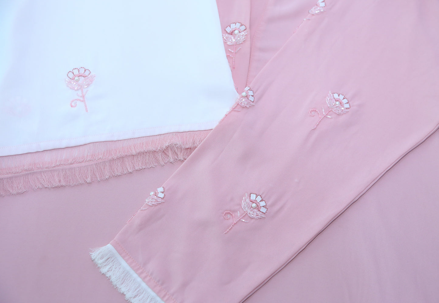 Formal Abaya - Pink and White