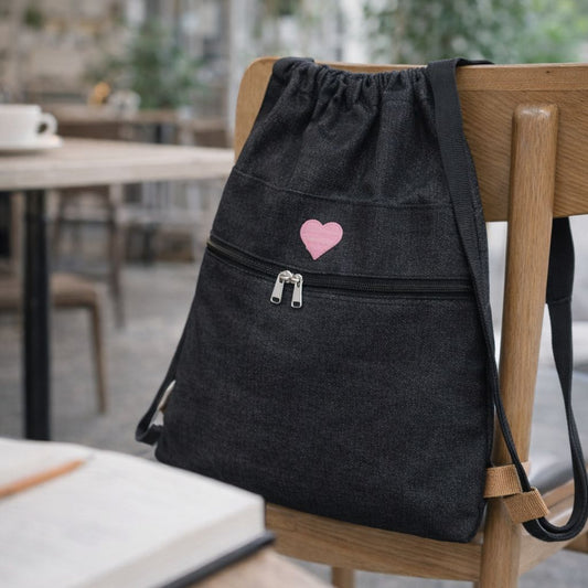 BLACK Backpack for Girls - Lightweight Casual Mini Gym & Travel Bag