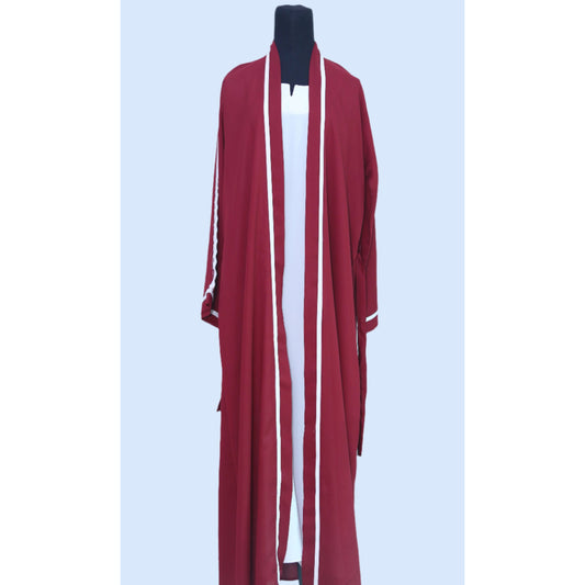 Abaya - MAROON & WHITE