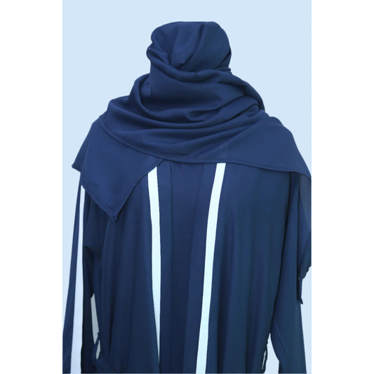 Abaya - Navy Blue and White