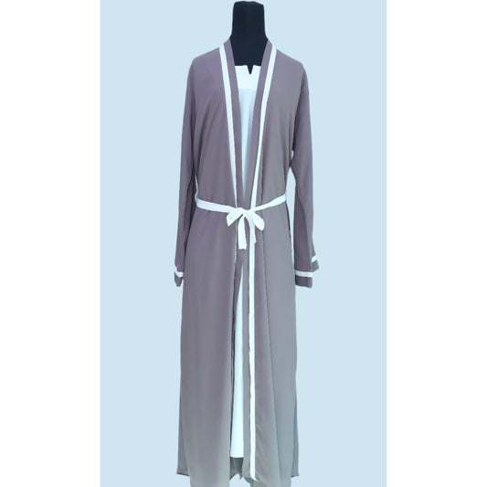 Abaya - ROSEWOOD & WHITE