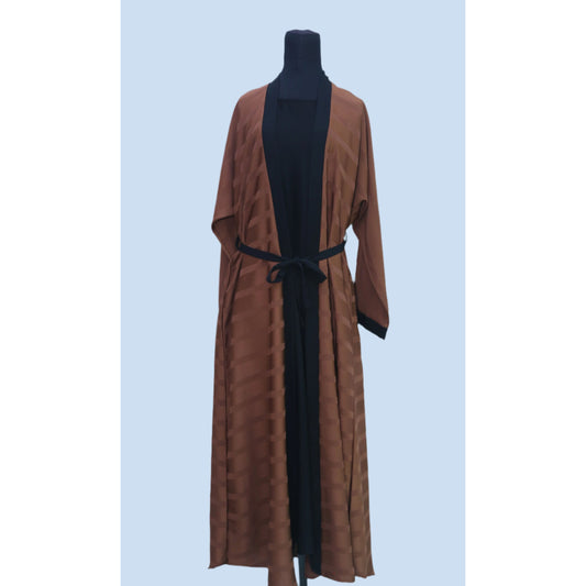 Stylish Abaya - DEEP CAMEL & BLACK